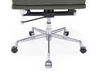 Premium Eames EA217 Office Chair Replica – Dark Grey Leather | Low Back Soft Pad | Adjustable Swivel Desk Chair