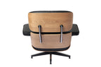 Classic Eames Style Lounge Chair & Ottoman Replica – Black Leather Ash Wood