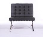 Premium Barcelona Chair Dark Grey – Mies Van Der Rohe Replica | Dark Grey Leather Mid-Century Modern Lounge Chair