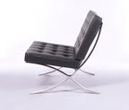 Premium Barcelona Chair Dark Grey – Mies Van Der Rohe Replica | Dark Grey Leather Mid-Century Modern Lounge Chair