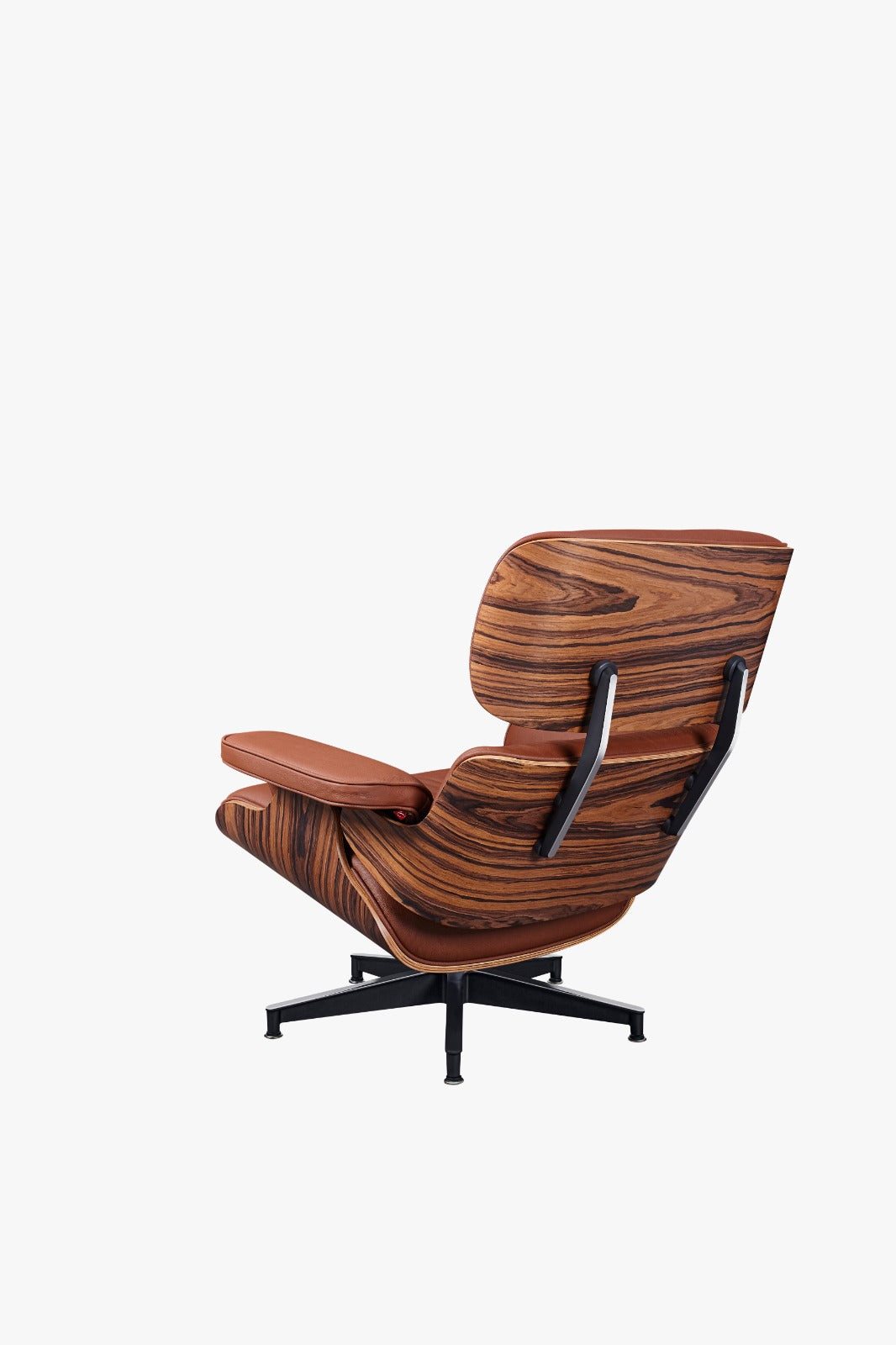 Classic Charles Eames Lounge Chair & Ottoman Replica – Tan Brown Italian Leather | Rosewood Veneer | Normal Base