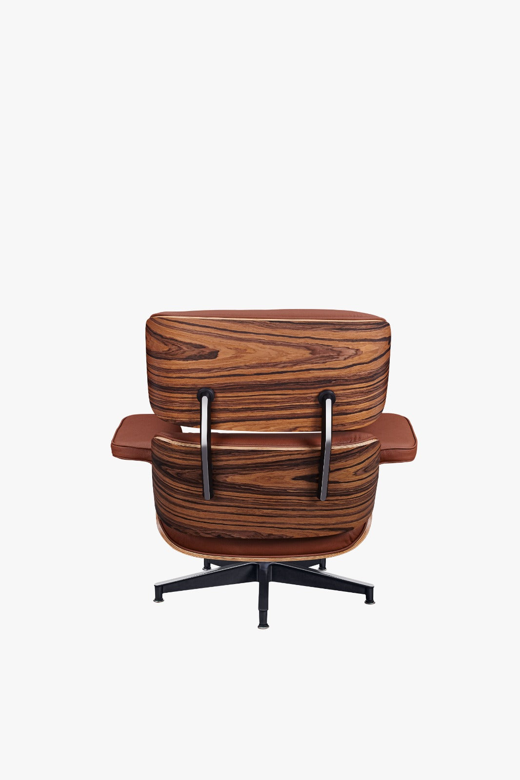 Classic Charles Eames Lounge Chair & Ottoman Replica – Tan Brown Italian Leather | Rosewood Veneer | Normal Base