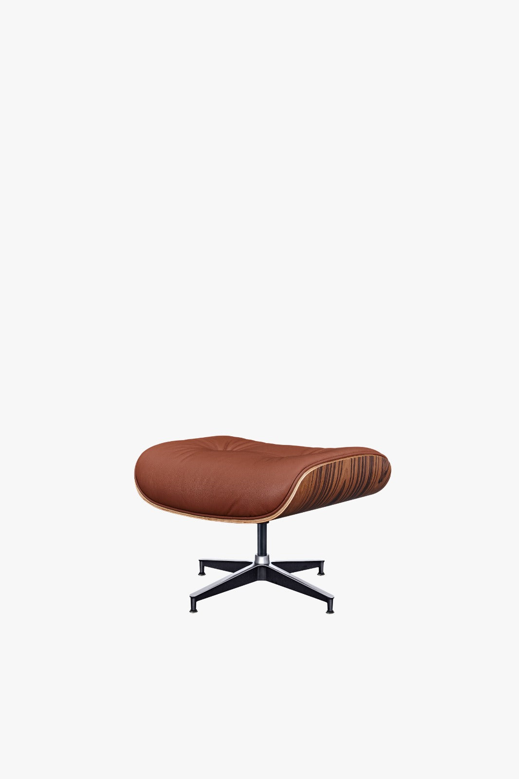 Classic Charles Eames Lounge Chair & Ottoman Replica – Tan Brown Italian Leather | Rosewood Veneer | Normal Base