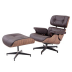 Classic Eames Lounge Chair & Ottoman Replica – Brown Leather & Walnut Wood | Mid-Century Modern Lounge Set