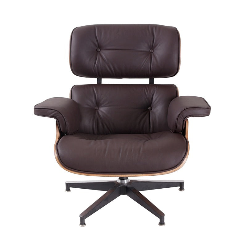 Classic Eames Lounge Chair & Ottoman Replica – Brown Leather & Walnut Wood | Mid-Century Modern Lounge Set