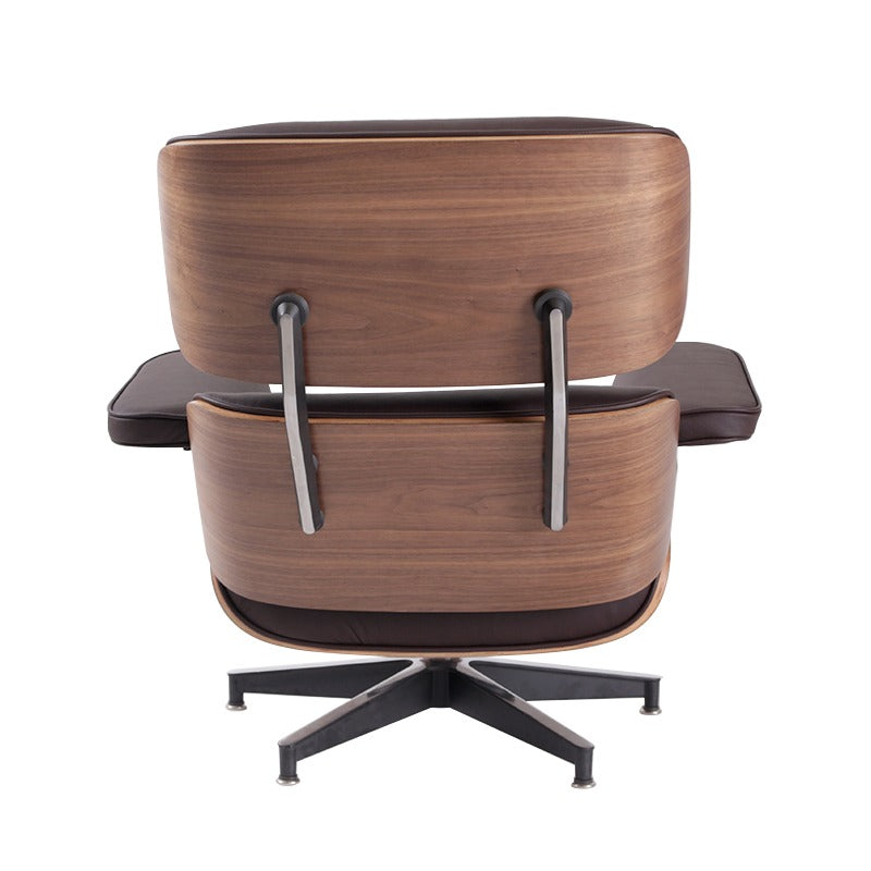 Classic Eames Lounge Chair & Ottoman Replica – Brown Leather & Walnut Wood | Mid-Century Modern Lounge Set