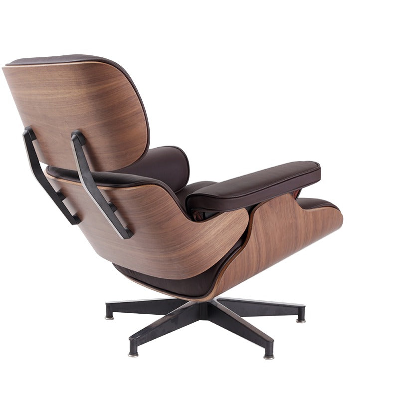 Classic Eames Lounge Chair & Ottoman Replica – Brown Leather & Walnut Wood | Mid-Century Modern Lounge Set