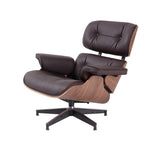 Classic Eames Lounge Chair & Ottoman Replica – Brown Leather & Walnut Wood | Mid-Century Modern Lounge Set