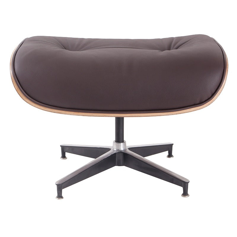 Classic Eames Lounge Ottoman Replica – Brown Leather & Walnut Wood
