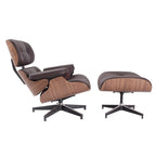 Classic Eames Lounge Chair & Ottoman Replica – Brown Leather & Walnut Wood | Mid-Century Modern Lounge Set