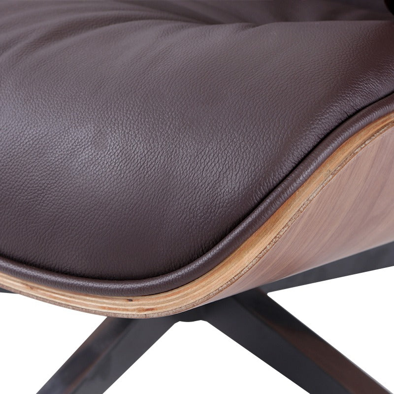 Classic Eames Lounge Chair & Ottoman Replica – Brown Leather & Walnut Wood | Mid-Century Modern Lounge Set