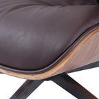 Classic Eames Lounge Chair & Ottoman Replica – Brown Leather & Walnut Wood | Mid-Century Modern Lounge Set