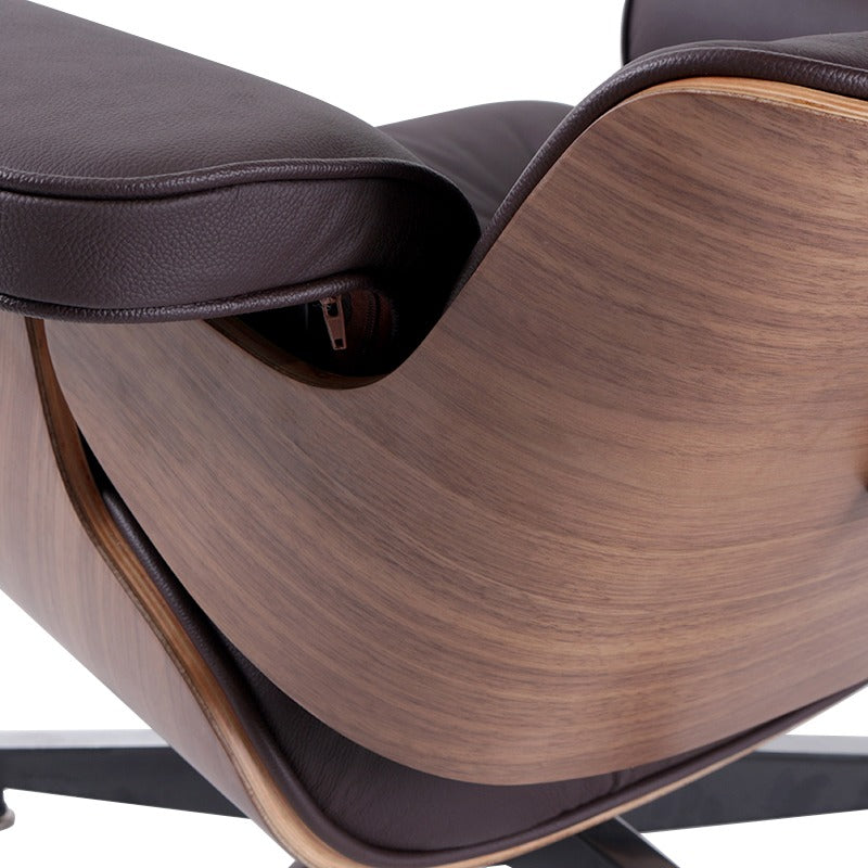 Classic Eames Lounge Chair & Ottoman Replica – Brown Leather & Walnut Wood | Mid-Century Modern Lounge Set