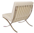 Premium Barcelona Chair Cream – Mies Van Der Rohe Replica | Cream Leather Mid-Century Modern Lounge Chair