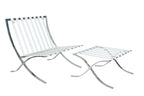 Premium Barcelona Chair & Ottoman Replica – White Leather Stainless Steel Frame