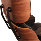 Classic Eames Style Lounge Chair & Ottoman Replica – Chocolate Leather Walnut