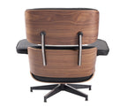 Classic Charles Eames Lounge Chair Replica – Black Italian Leather | Walnut Wood | Black Base