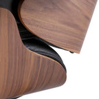 Classic Charles Eames Lounge Chair Replica – Black Italian Leather | Walnut Wood | Black Base