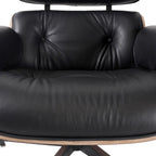 Classic Charles Eames Lounge Chair Replica – Black Italian Leather | Walnut Wood | Black Base