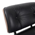 Classic Charles Eames Lounge Chair Replica – Black Italian Leather | Walnut Wood | Black Base