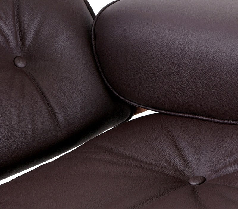 Eames Style Lounge Chair Only – Walnut Wood & Brown Leather | Mid-Century Modern Lounge Chair