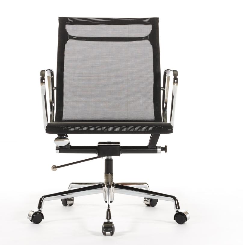 Premium EA117 Management Mesh Office Chair – Black | Ergonomic Low Back Swivel Desk Chair with Chromed Aluminium Frame