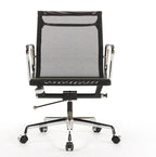 Premium EA117 Management Mesh Office Chair – Black | Ergonomic Low Back Swivel Desk Chair with Chromed Aluminium Frame