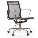 Premium EA117 Management Mesh Office Chair – Black | Ergonomic Low Back Swivel Desk Chair with Chromed Aluminium Frame